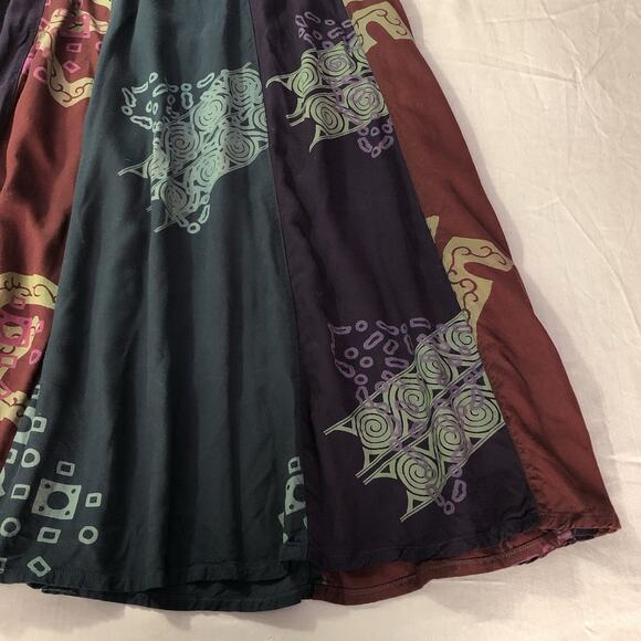 We Be Bop Artsy Batik Grunge Skirt Vintage 90s/2000s Y2K Size 10 Elastic Boho - Picture 6 of 7